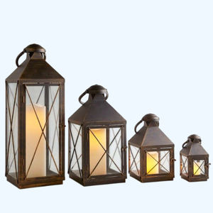 Lanterne extérieure en métal et verre, finition bronze, style moderne, artisanale, best-seller pour la décoration intérieure moderne. - Product Image 6