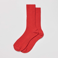 Chaussettes de sport classiques unisexes pour hommes, couleur rouge unie, durables, avec logo personnalisé imprimé numériquement, écologiques, en laine/cachemire/coton