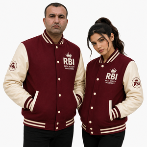Blouson universitaire réversible en laine de baseball personnalisé, style Letterman, respirant, avec logo brodé fini, qualité supérieure - Product Image 3