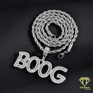 Stylish Lab Grown Diamond SUNNY Pendant With Custom Iced Out <b>Block</b> <b>Letter</b> Design For Hip Hop Fashion Jewelry Wholesale Suppliers - Product Image 3