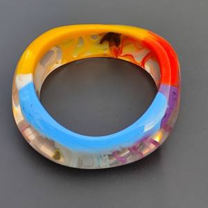 Handmade Resin Bangle <b>Bracelet</b> Wide <b>Stacking</b> Jewelry resin craft Premium resin bangle - Product Image 5