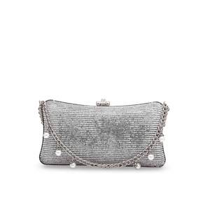 Clutch de novia plateado para mujer P15273 - Product Image 1