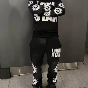 Conjunto de Sudadera con Capucha y Pantalones Deportivos de Invierno, Estilo Vintage, Sin Cordones, con Estampado Digital Personalizado, Ropa Deportiva Urbana, 100% Algodón - Product Image 2
