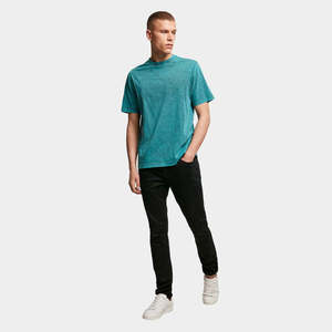 T-shirt personnalisé délavé à l'acide, effet usé, coupe oversize, 100 % coton, pour homme, coupe carrée, style vintage streetwear - Product Image 1