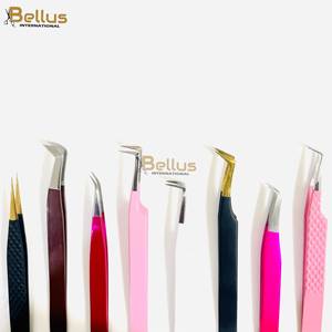 Pinzas para Pestañas Rectas de Grado Profesional Bellus International 45 90, Acero Inoxidable Colorido, Punta Suave, Duraderas y Precisas - Product Image 1