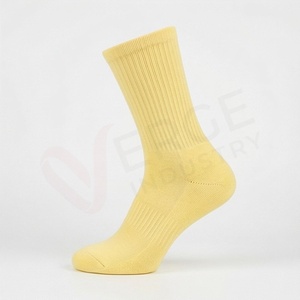 Men's Crew <b>Socks</b> Solid Color Knitted Breathable Cotton <b>Polyester</b> Spandex Autumn Daily Wear Regular Style - Product Image 3