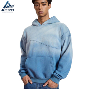 Sudadera con capucha de felpa para hombre, personalizada, de peso pesado, con lavado ácido y efecto degradado, teñido por inmersión vintage, de corte holgado, estilo streetwear - Product Image 4