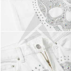 กางเกงยีนส์ขาสั้นประดับคริสตัลหรูหราสำหรับผู้ชาย สไตล์สตรีทแฟชั่น Process Impex - Product Image 5