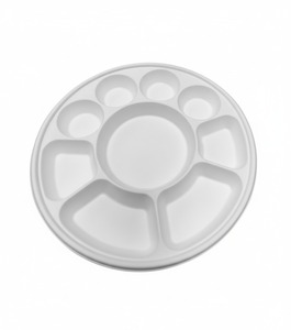 Best Quality <b>Pulp</b> Moulded Disposable 13 Inch 9CP Meal Tray Eco Friendly Paper Fiber Food Packaging Tray for Wholesale Export - Product Image 4