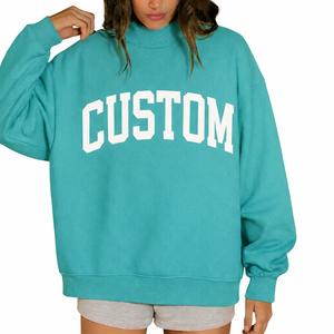 Sweat-shirt à col montant pour femme, manches longues, coupe oversize, épaules tombantes, en molleton, style streetwear décontracté, vêtements d'automne et d'hiver - Product Image 4