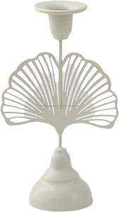 Premium Matte Black Ginkgo Candlestick • Luxury 3D <b>Fan</b> Leaf Taper Holder - Product Image 6