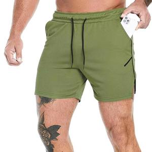 Shorts de sport pour hommes en toile 100 % polyester de haute qualité, écologiques, respirants, séchage rapide, couleur unie, logo personnalisé, taille élastique - Product Image 4
