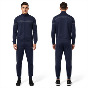 Premium Men's Rhinestone Tracksuit with Crystal Line Artwork and Refined Athletic Fashion Styling for Modern Streetwear - Product Image 3