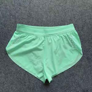 Women's Solid Color Knitted Sport Shorts Mid <b>Waist</b> <b>Elastic</b> Quick Dry Regular Fit Pink Green Black - Product Image 4