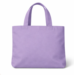 Purple <b>Canvas</b> <b>Tote</b> Bag With Floral Print Medium Size Daily Shopping Bag Hand Length Handle Eco Friendly Reusable cotton bags - Product Image 3