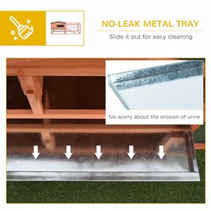 Conejera de madera para exteriores de 62 pulgadas, desmontable, con corral elevado y casa principal natural, hábitat para animales pequeños, casa para mascotas y muebles - Product Image 5