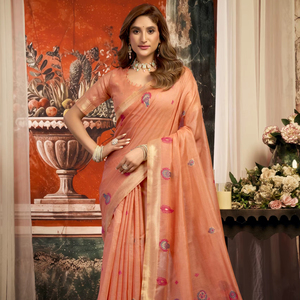 Sari indien en coton ethnique, dernière collection, design exclusif, pour mariages, fêtes et festivals, tendance, best-seller pour femmes. - Product Image 1