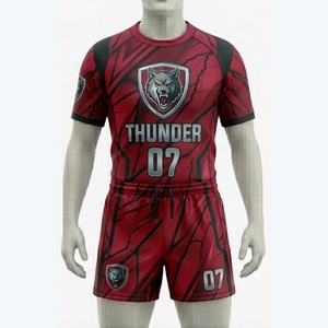 Uniforme de rugby personnalisé avec impression numérique par sublimation, vêtements de sport respirants en polyester 100%, maillot de rugby pour hommes, football tactile - Product Image 1