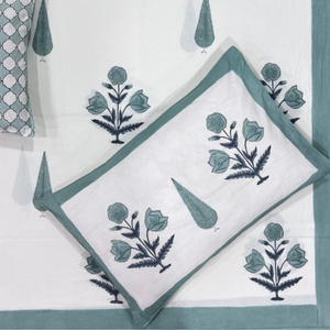 New Launch Jaipur Pigment Printed Indian Artisanal <b>King</b> <b>Size</b> 3-Piece Flat <b>Bed</b> <b>Set</b> 100% Cotton 200TC Eco-Friendly Soft Durable - Product Image 1