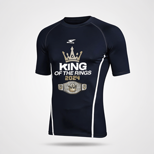 King Of The <b>Rings</b> Boxing Training Compression Shirt <b>Black</b> Breathable All Seasons - Product Image 4