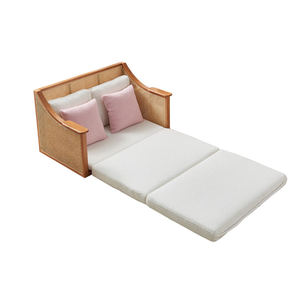 Modern Wood Frame Loveseat with Fabric Cushions and Pink Pillows for Living Room 2 Seater for Bedroom or Private House Bioskop - Product Image 4