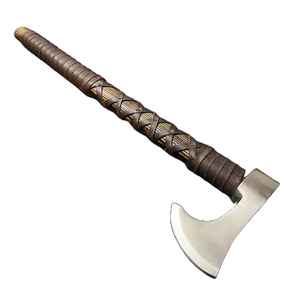 Hache Tomahawk à double lame en acier inoxydable de qualité supérieure, manche en bois de rose, étui inclus, garantie de 3 ans - Vente Flash - Product Image 1