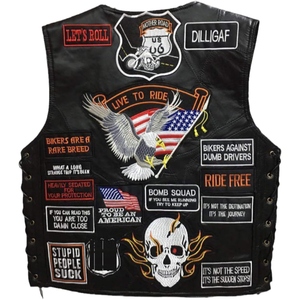 Unisex <b>Black</b> Genuine Cowhide Leather Breathable Winter Motorcycle <b>Vest</b> Custom Biker Sleeveless Riding <b>Vest</b> Plus Size OEM ODM - Product Image 2