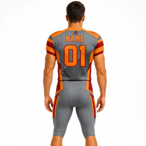 Uniforme de football américain de haute qualité, sur mesure, court, imprimé, grande taille, respirant, anti-humidité, 100% polyester, le meilleur - Product Image 5