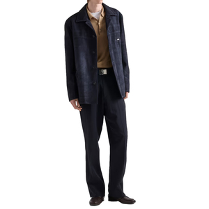 New Men's Cowhide Suede Caban <b>Jacket</b> Luxury Western Suede Trucker <b>Jacket</b> custom OEM Private Label Manufacturer leather good - Product Image 2