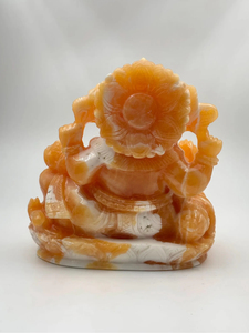 Hand Carved Natural Orange Calcite Ganesha <b>Statue</b> 6 Inch Crystal Sculpture OEM ODM Wholesale Supplier - Product Image 6