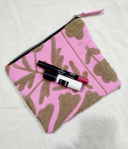 <b>Pink</b> Embroidered Canvas Coin <b>Purse</b> with Zipper Mini Portable Pouch for Women Cute Daily Use Style - Product Image 1