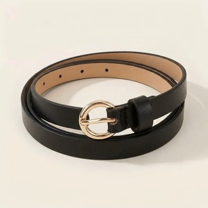 Cinturón de Diseño para Mujer en Cuero PU Negro con Hebilla de Aleación, Estilo Casual y Delgado, Accesorios al por Mayor - Product Image 6