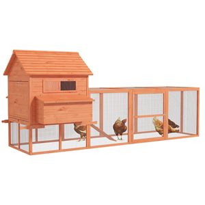 Pollaio in Legno da 145 cm con Recinto in Acciaio e Spazio Interno per Galline, Nuovo o Usato, Gabbie per Animali - Product Image 1