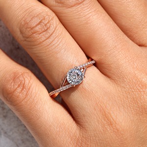 Bague en diamants portugais et ronds certifiés IGI de 1,00 à 5,00 carats avec bande pavée pour femmes, bijoux en or 10K/14K/18K /PT950 /S925 - Product Image 4