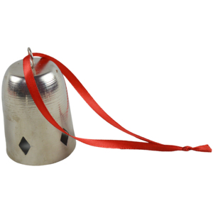 Cloche suspendue moderne en argent avec un design en métal massif personnalisable et respectueux de l'environnement pour la décoration festive et des arbres de Noël - Product Image 6