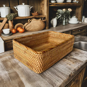 Panier de rangement multifonction en rotin naturel de haute qualité aspect luxe écologique tissé à la main nouveauté pour l'organisation de la maison - Product Image 6