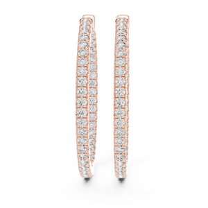 18K Rose Gold Plated 925 Sterling Silver Ice Shine Zircon Bali Hoop <b>Earrings</b> Statement Glam Jewelry Women - Product Image 2