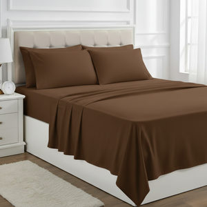 Ensemble de draps double en microfibre marron moka de qualité supérieure avec taies d'oreiller |   Literie de qualité supérieure de style hôtel |   Doux et respirant Plus |   2026 - Product Image 1