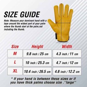 Guantes de Trabajo de Cuero Vacuno de Primera Calidad, Resistentes al Calor y Duraderos, para Jardinería y Protección Personal - Product Image 6
