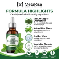 Chlorophylle Liquide Marque Blanche Saveur Menthe 2oz Gouttes Liquides Sans Gluten Antioxydant Renforce l'Immunité Détoxifiant Liquide Oral pour