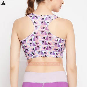 Soutien-gorge de sport écologique à prix de gros, soutien-gorge de sport personnalisé, haut de fitness antichoc, soutien-gorge de course pour femmes - Product Image 2