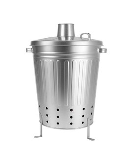 Contenedor incinerador galvanizado grande de 90 litros, quemador de basura metálico con tapa, quemador de hojas, juego de quemadores galvanizados a precio económico desde India. - Product Image 5