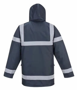 Chaqueta de Seguridad Reflectante Negra Impermeable de Poliéster para Exteriores, ANSI Clase 1, en Oferta |   Chaqueta de Trabajo de Alta Visibilidad Resistente al Viento - Product Image 4