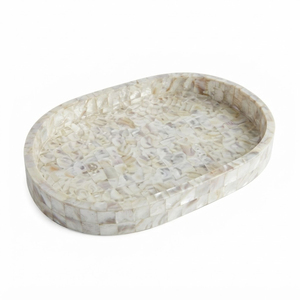 Juego de bandejas de nácar rectangulares con incrustaciones de concha MOP para decoración de mesa de café, vajilla para hoteles y restaurantes, venta al por mayor. - Product Image 2
