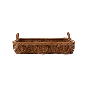 Best Selling Rectangular Natural Rattan <b>Tray</b> With Handles Eco Friendly Serving <b>Tray</b> Wholesale Bulk Supplier Kitchen Home <b>Decor</b> - Product Image 1