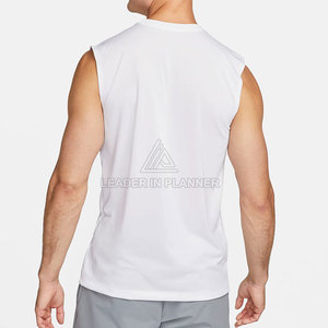 เสื้อยืดแขนกุดผู้ชายดีไซน์ล่าสุด ผ้าฝ้าย 100% สีพื้น ระบายอากาศ แห้งเร็ว สไตล์ลำลอง - Product Image 3