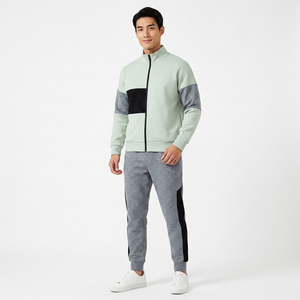 Boys Tracksuit Full Sleeve Zipper <b>Stand</b> Collar Casual Autumn Wear Polyester Cotton Mid <b>weight</b> Regular Fit With Side - Product Image 3