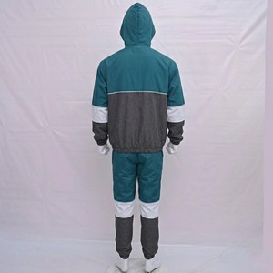 Unisex Mens Urban Hooded Windbreaker <b>Tracksuit</b> Utility Style Jogger Set Half Zip Jacket Street Activewear Custom OEM - Product Image 5