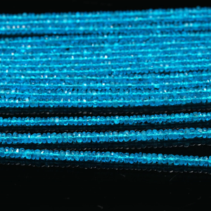 Perles Rondelle à facettes en apatite néon naturelle de qualité supérieure perles d'apatite néon 3mm pour la fabrication de bijoux - Product Image 3