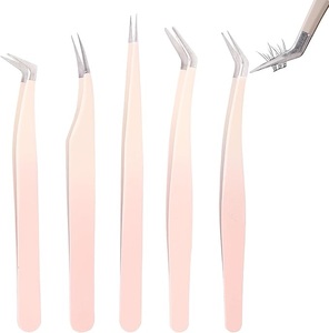 Pinzas de Acero Inoxidable Clásicas de Alta Calidad para Extensiones de Pestañas, Punta Puntiaguda, Instrumento de Belleza para Maquillaje - Product Image 1